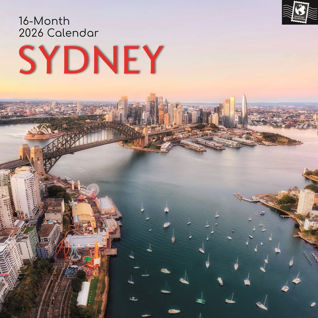 The Gifted Stationery 16-Month Square Wall Calendar - Scenic Sydney Passport Collection & 2026 Wall Planner - 2026 Hanging Calendar with 180 Reminder Stickers - Sept 2025-Dec 2026, 12x12 in